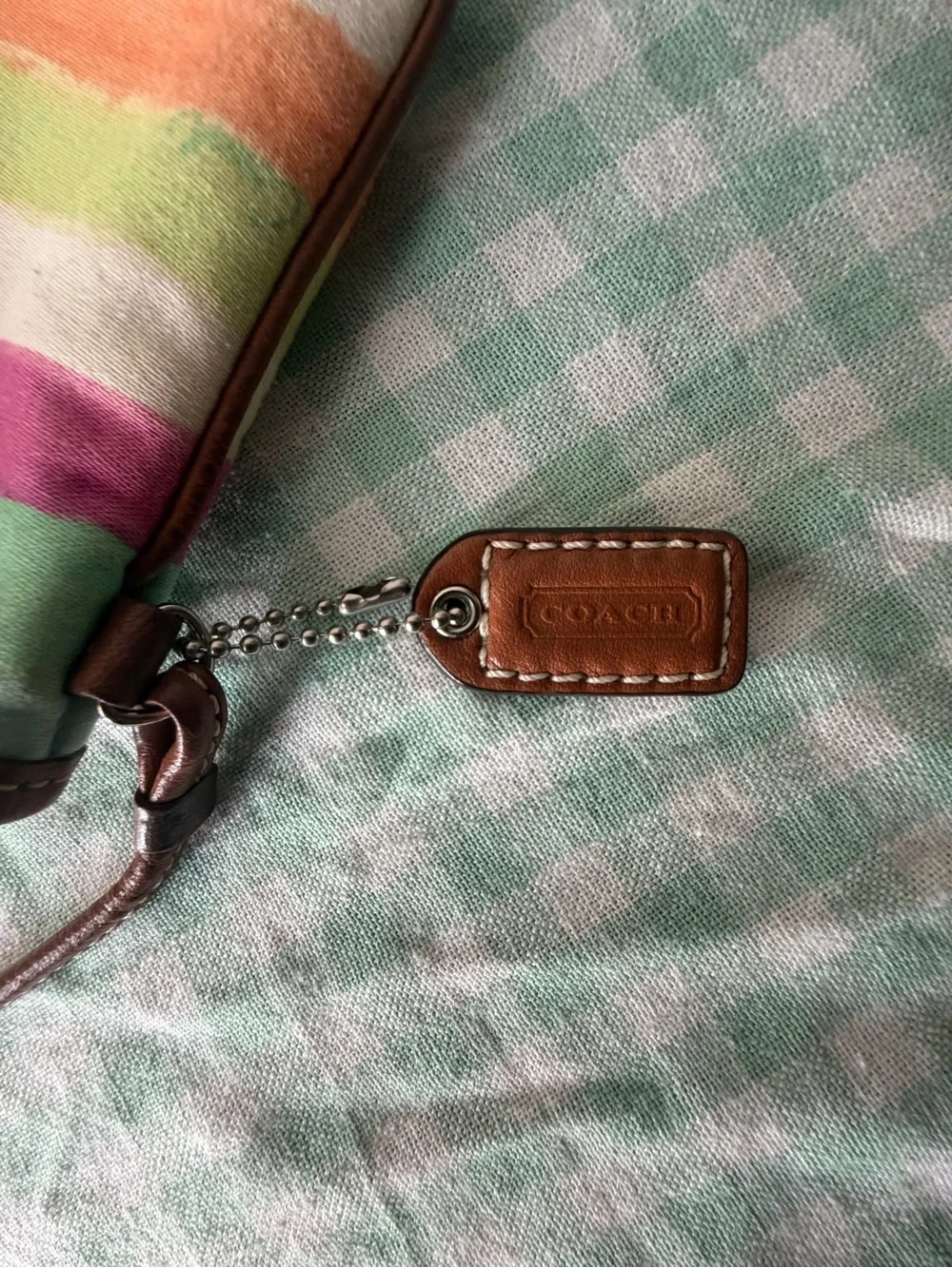 Vintage Coach Hampton Multicolor Watercolor Stripe Wristlet